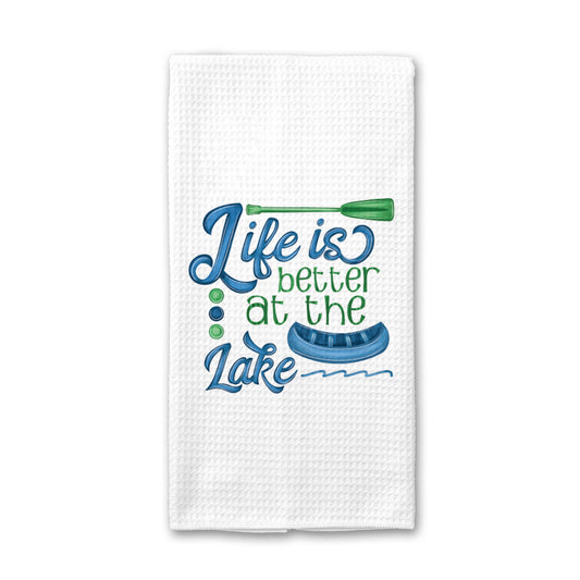 Life at the Lake Kitchen Towel, Lake House Dish Towel