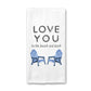 Love You Blue Beach Chair Towel, Coastal Kitchen Decor