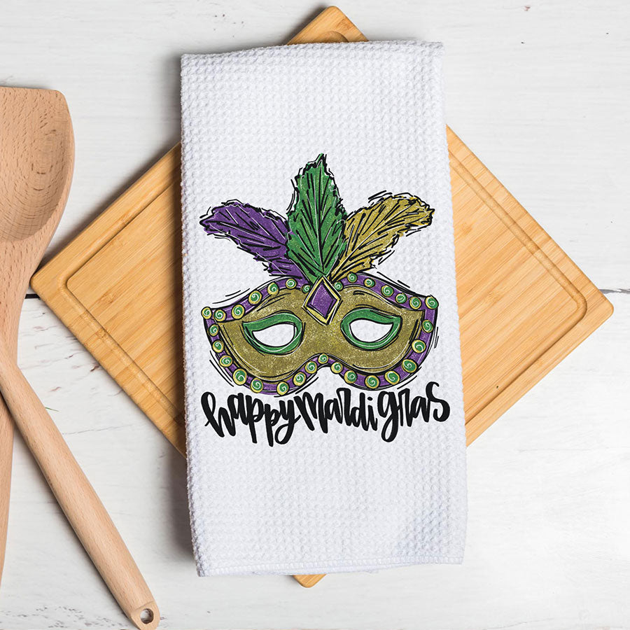 Mardi Gras Kitchen Towel Fat Tuesday Louisiana Nola Crawfish