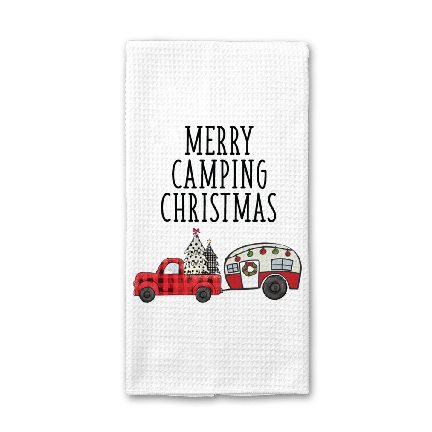 Camping Christmas Kitchen Towel, Travel Camper Dish Towel