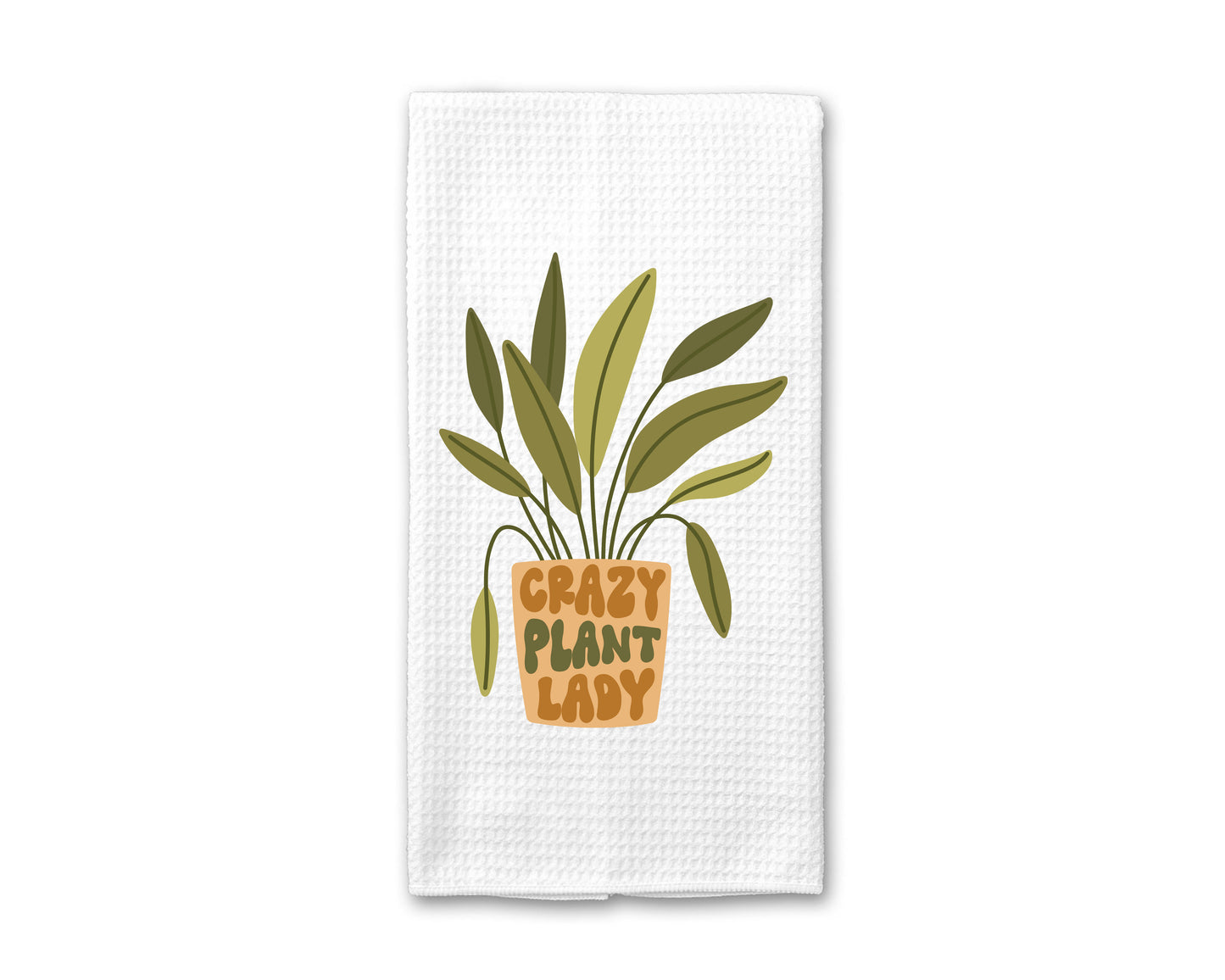 Crazy Plant Lady Kitchen Towel, Garden Plants Dish Towel