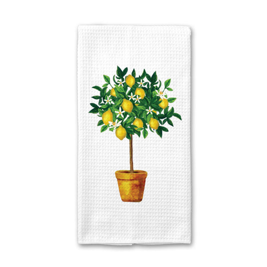 Lemon Tree Kitchen Towel, Spring Dish Towel, Tea Towel