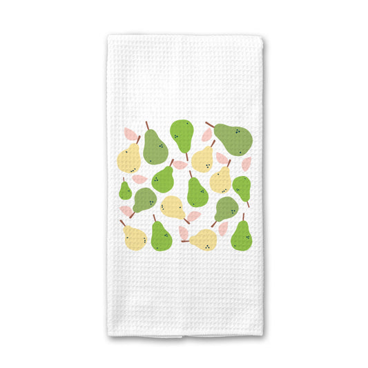 Pear Fruit Kitchen Towel, Cute Summer Dish Towel, Tea Towel