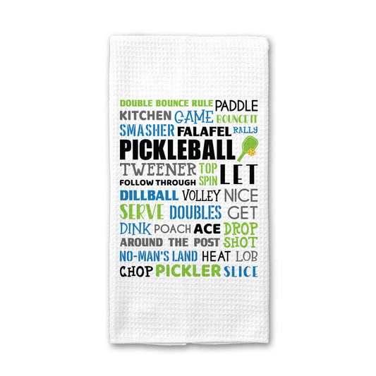 Pickleball Word Collage Towel, Hand Towel, Pickleball Gifts