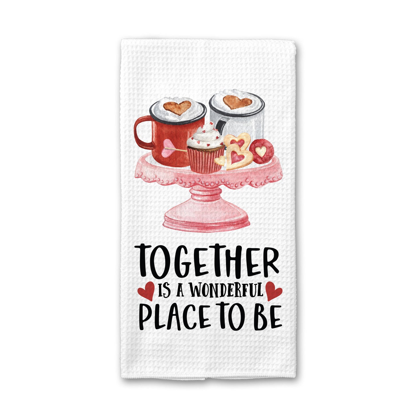 Valentine's Day Kitchen Towel, Heart Kitchen Decor