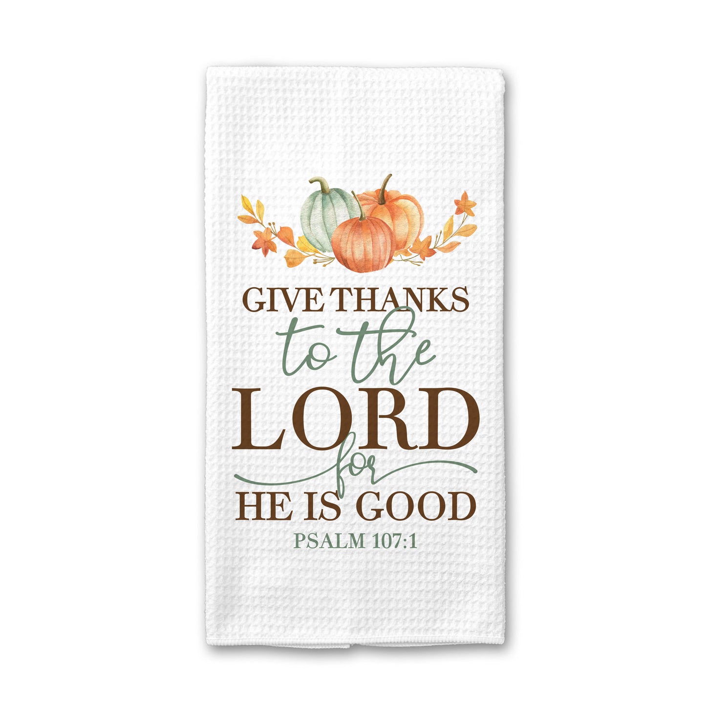 Fall Give Thanks Towel, Religious Bible Verse, Pumpkin Decor