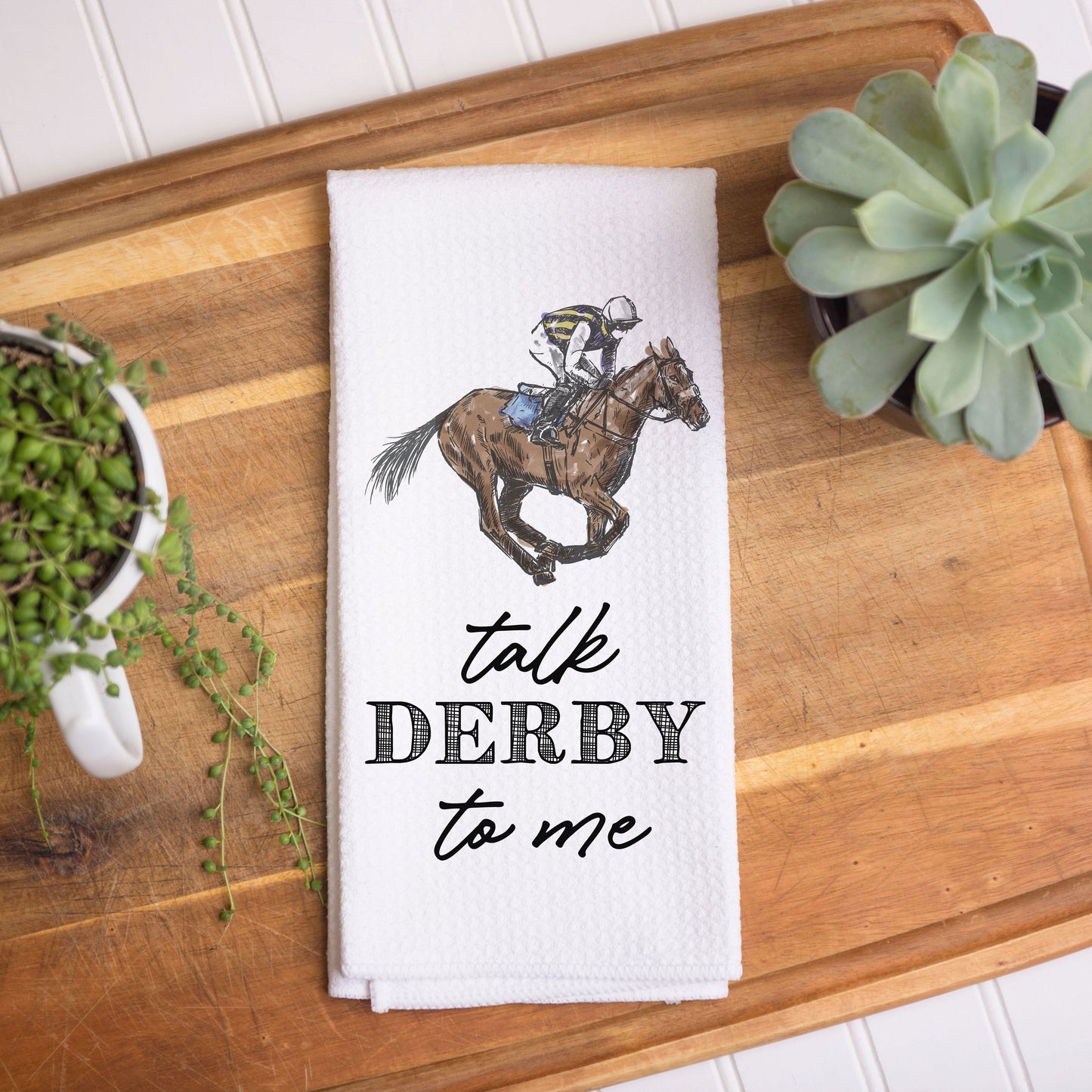 Talk Derby To Me Rider Kitchen Towel