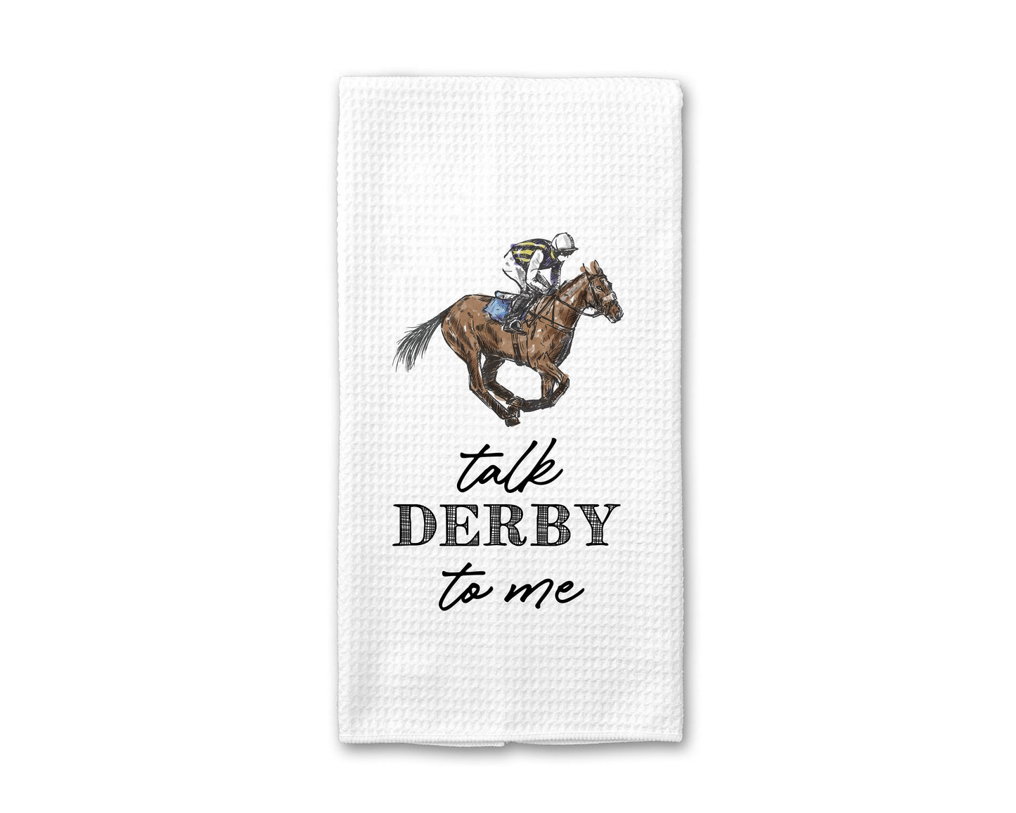 Talk Derby To Me Rider Kitchen Towel