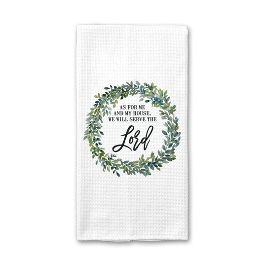 Serve the Lord Kitchen Towel, Foral Dish Towel, Tea Towel