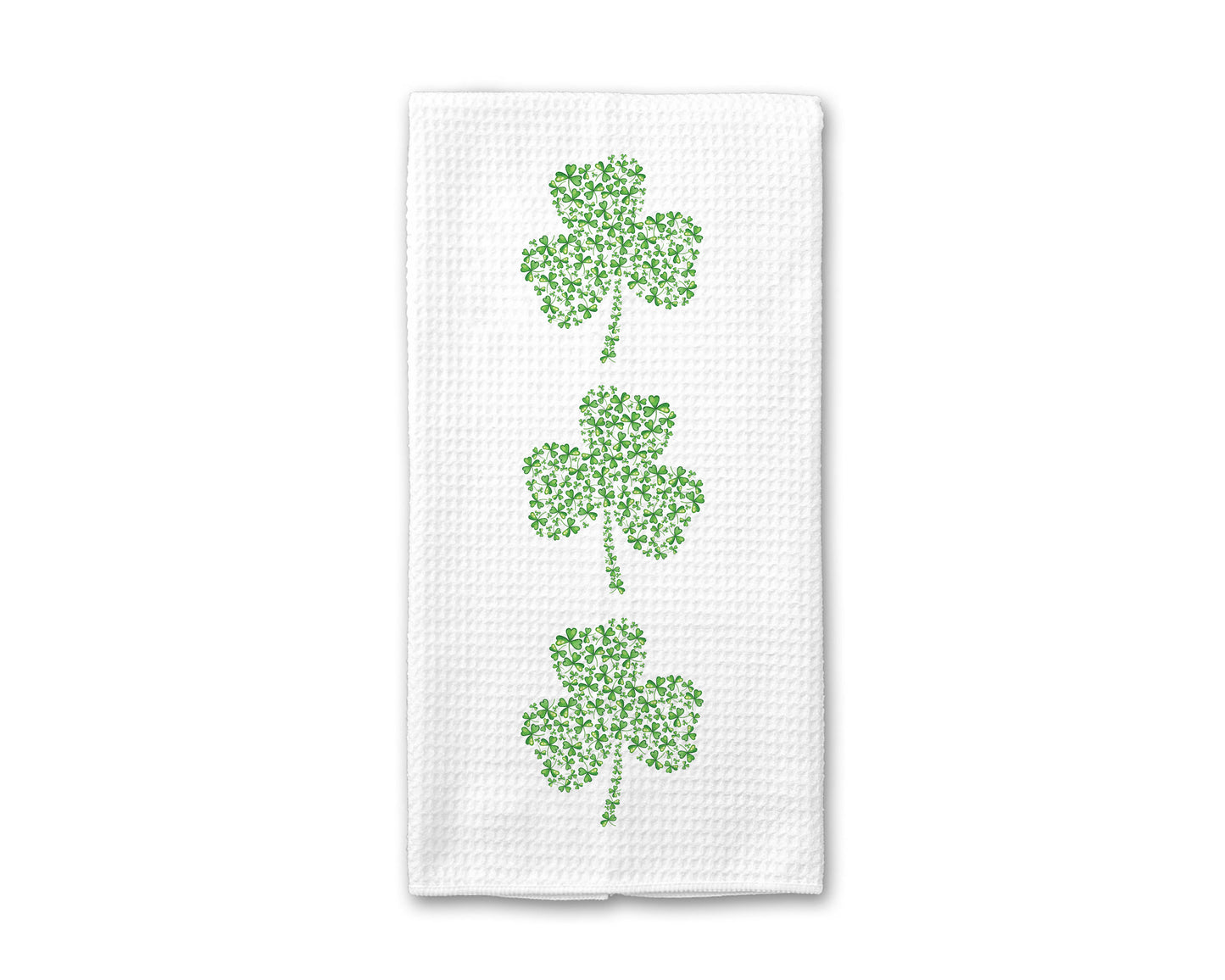 Shamrock Trio Irish Kitchen Towel, St Patrick Dish Towel