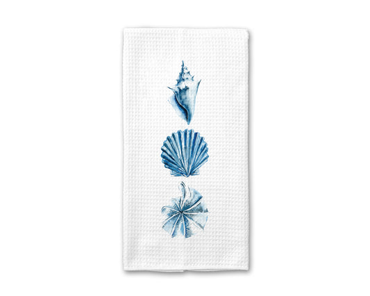 Blue Shell Trio Coastal Kitchen Towel