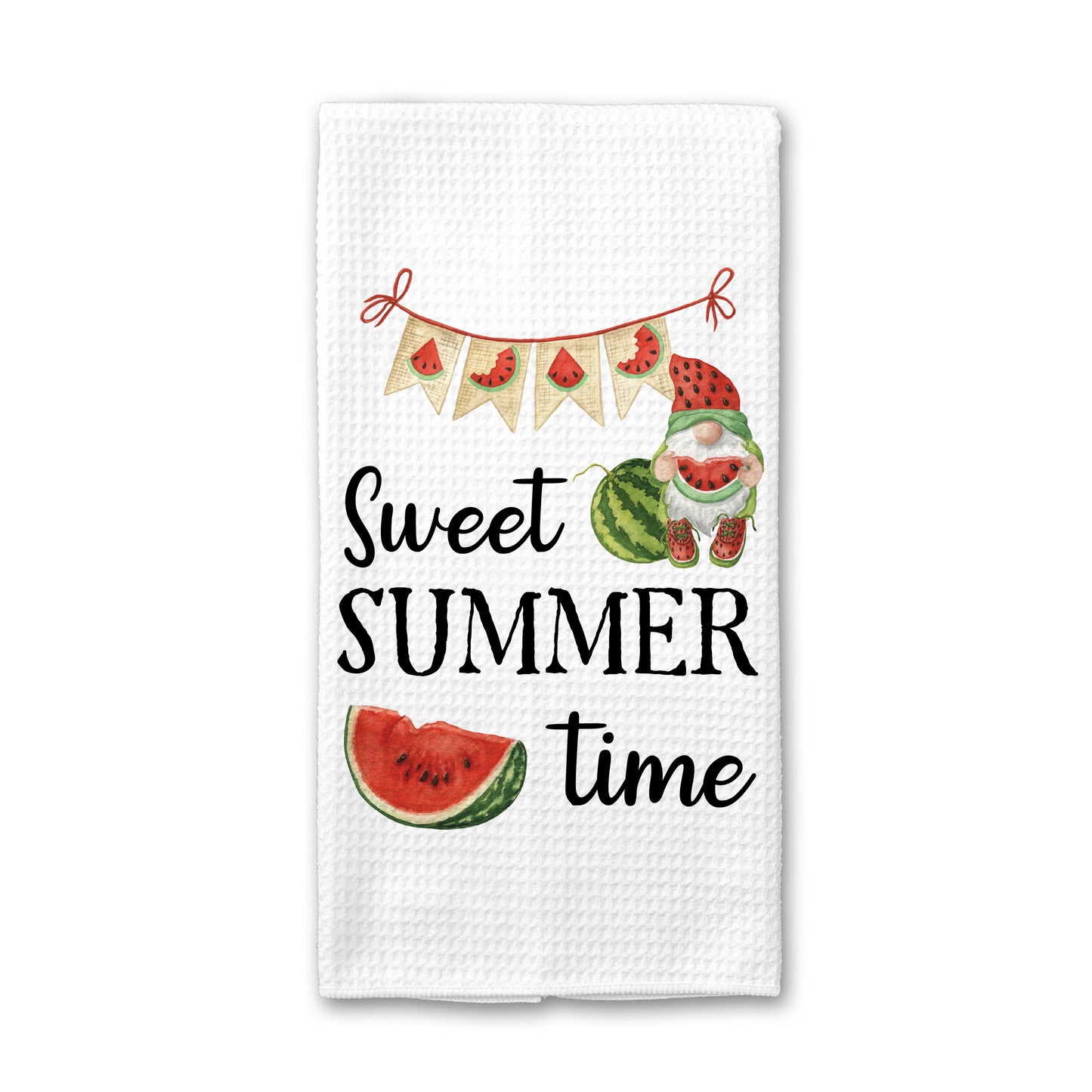 Summer Time Gnome Kitchen Towel, Dish Towel