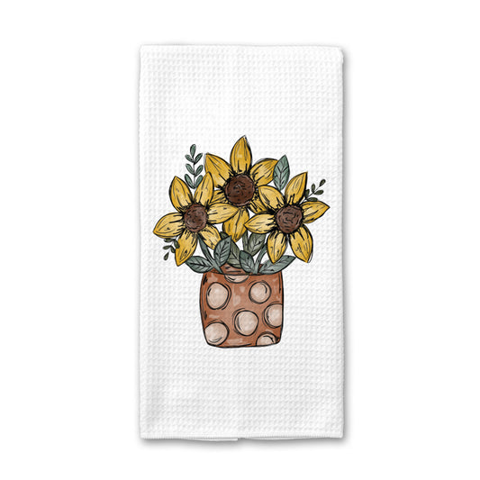 Sunflower Kitchen Towel, Floral Dish Towel, Fall Decor