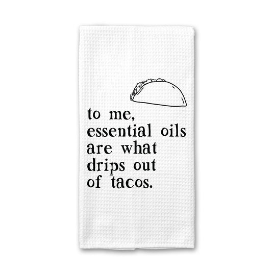 Taco Essential Oil Towel, Funny Food Kitchen Towel