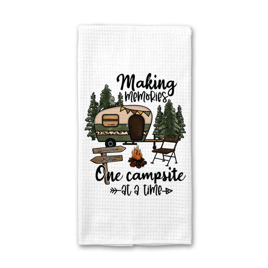 Making Memories Camping Towel, RV Decor, Camping Dish Towel