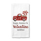 Hugs & Kisses Kitchen Towel, Valentine Dish Towel, Tea Towel