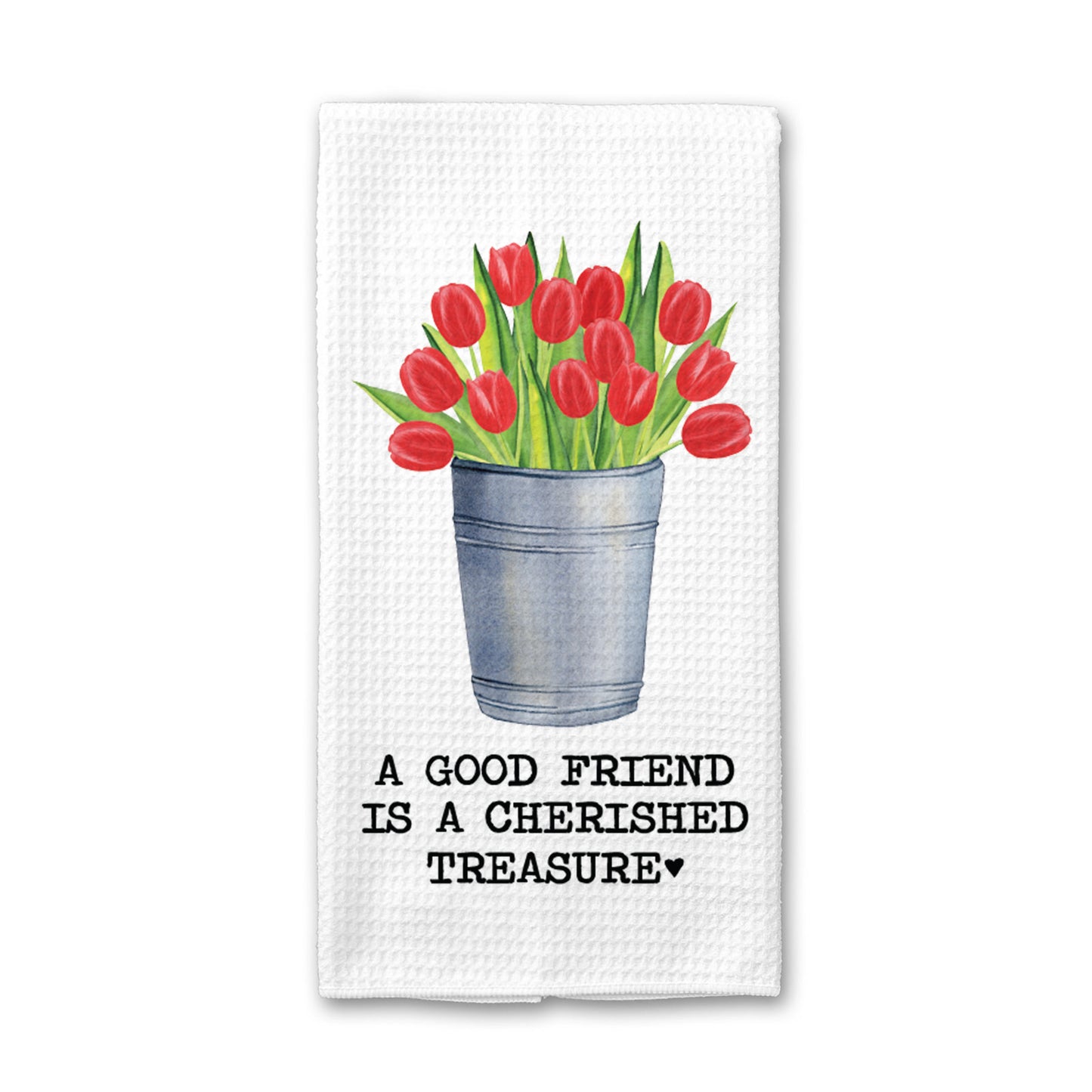 Good Friend Floral Kitchen Towel, Flower Tulip Dish Towel