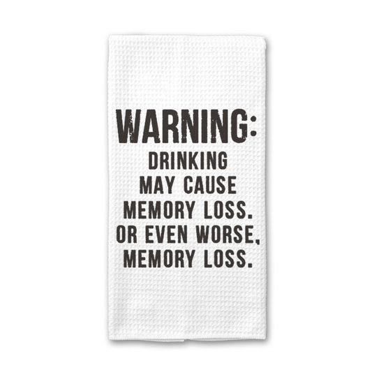 Drinking Memory Loss Kitchen Towel, Funny Beer Dish Towel