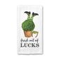 Fresh Out Of Lucks Shamrock Irish Kitchen Towel, St Patrick Dish Towel