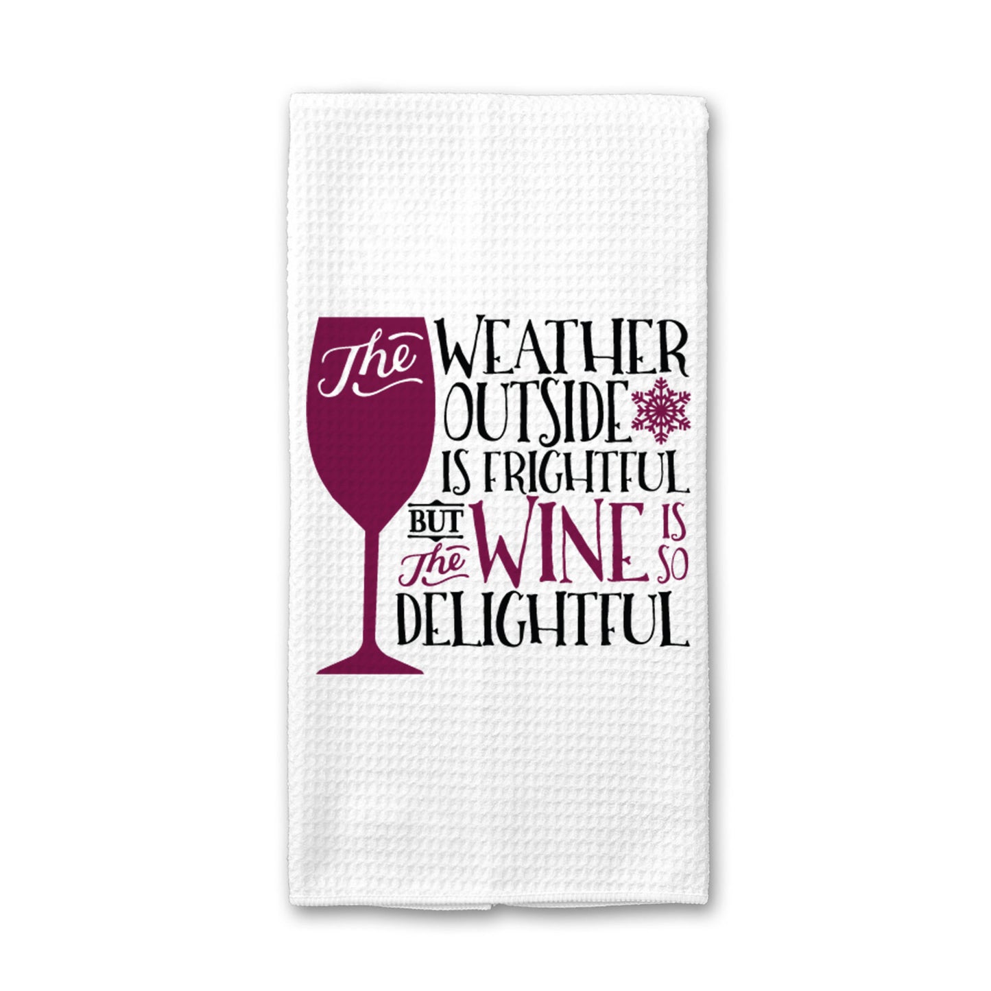 Delightful Wine Kitchen Towel, Christmas Dish Towel