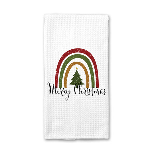 Modern Christmas Kitchen Towel, Winter Dish Towel